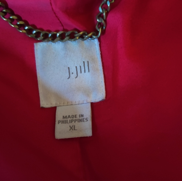 Red button down wool blend jacket - Picture 5 of 7